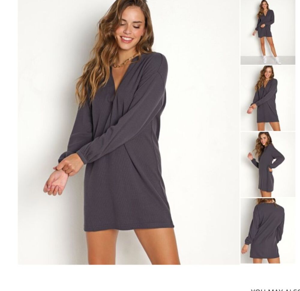 NWT Z Supply Thea Thermal Dress in Shadow S Soft Girl Coastal Grandma Loungewear